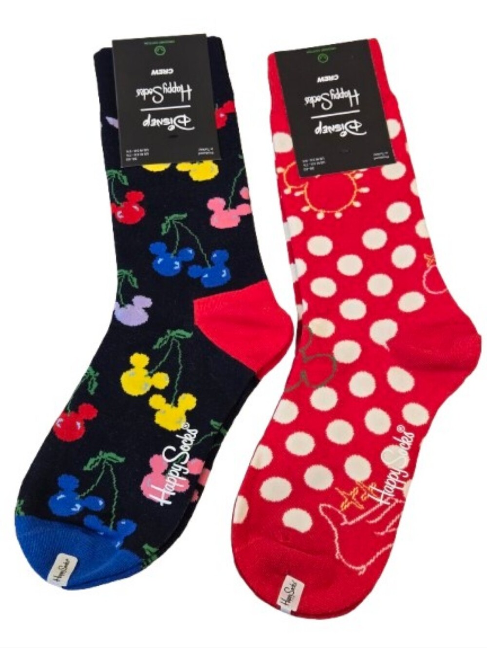 NWT Happy Socks Disney Patterned Crew Socks Red & Black Mickey Minnie 36-40